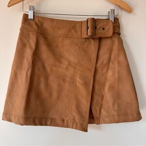 Suede Free People Wrap Mini Skirt